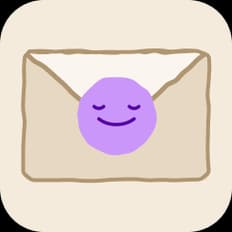 Envelope with a purple smile app icon